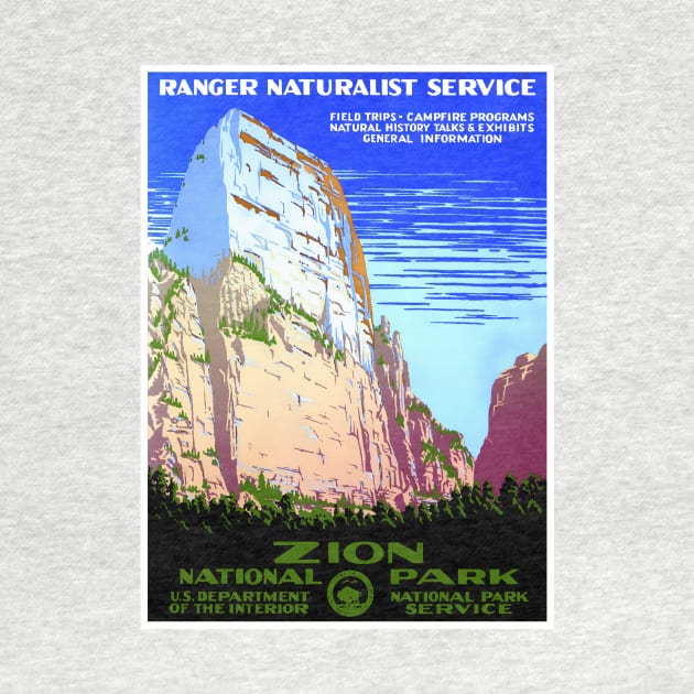 Vintage Travel Poster USA Zion National Park by vintagetreasure